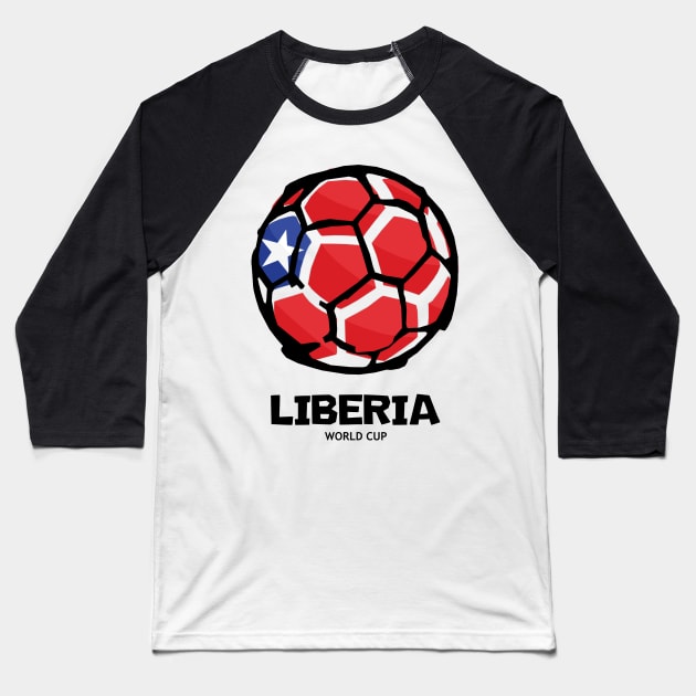 Liberia Football Country Flag Baseball T-Shirt by KewaleeTee